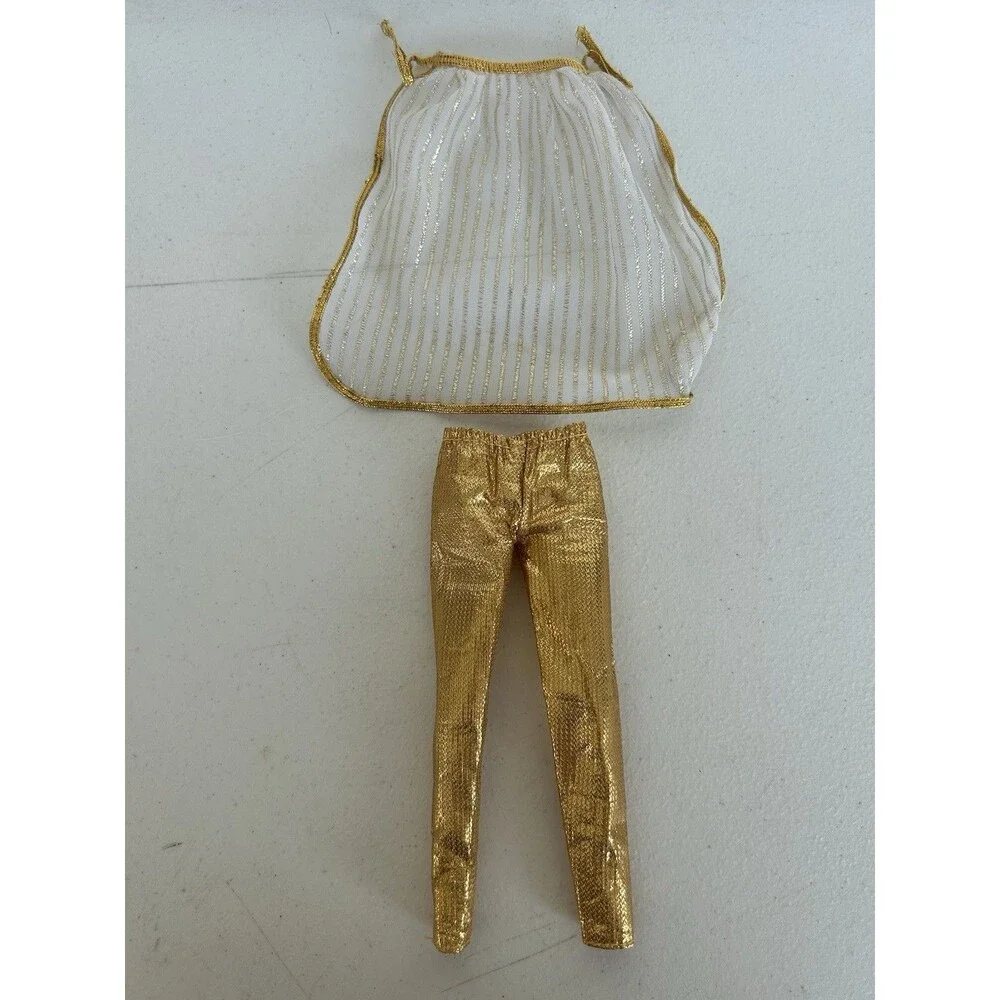 Vintage 1980 Golden Dream Barbie #1874 Gold Pants Sheer Cape Outfit 2 Pc